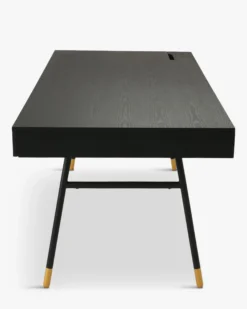 Bureau, Bois de frêne, métal noir & doré, L180 Solomon