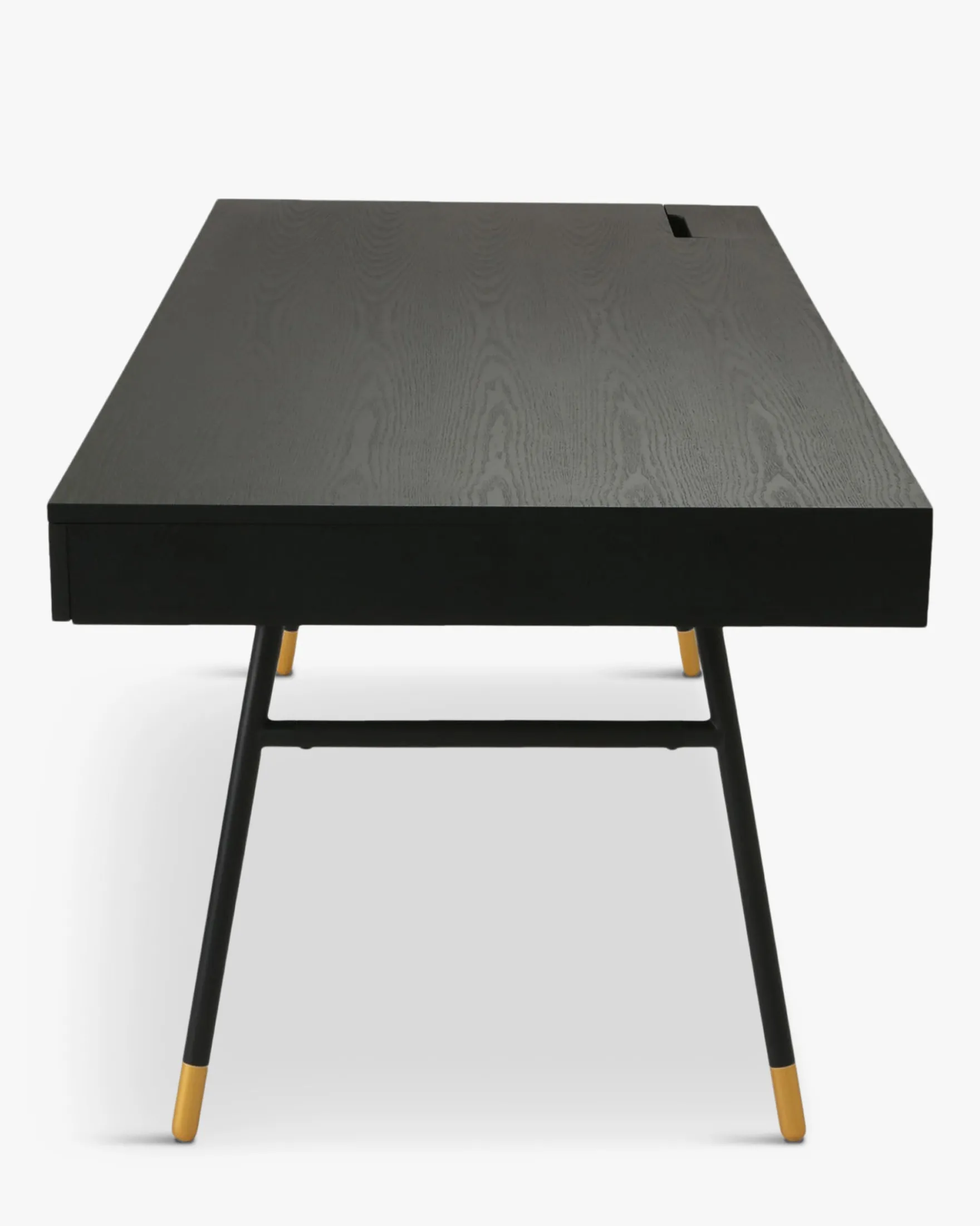 Bureau, Bois de frêne, métal noir & doré, L180 Solomon
