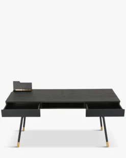 Bureau, Bois de frêne, métal noir & doré, L160 Solomon