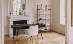 Bureau, Bois de frêne, métal noir & doré, L160 Solomon