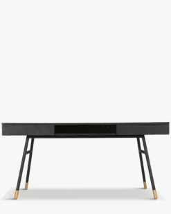 Bureau, Bois de frêne, métal noir & doré, L160 Solomon