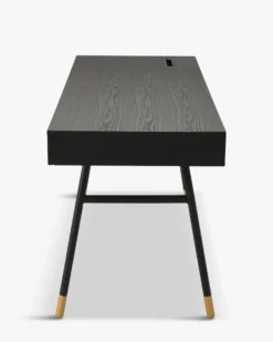 Bureau, Bois de frêne, métal noir & doré, L160 Solomon