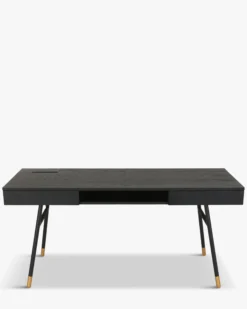 Bureau, Bois de frêne, métal noir & doré, L160 Solomon