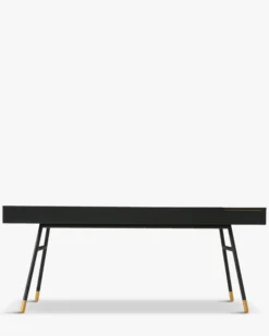 Bureau, Bois de frêne, métal noir & doré, L160 Solomon