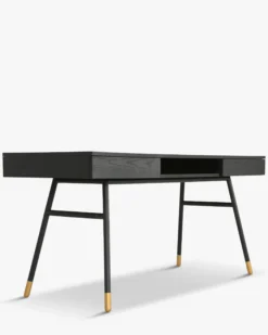 Bureau, Bois de frêne, métal noir & doré, L160 Solomon