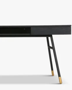 Bureau, Bois de frêne, métal noir & doré, L160 Solomon