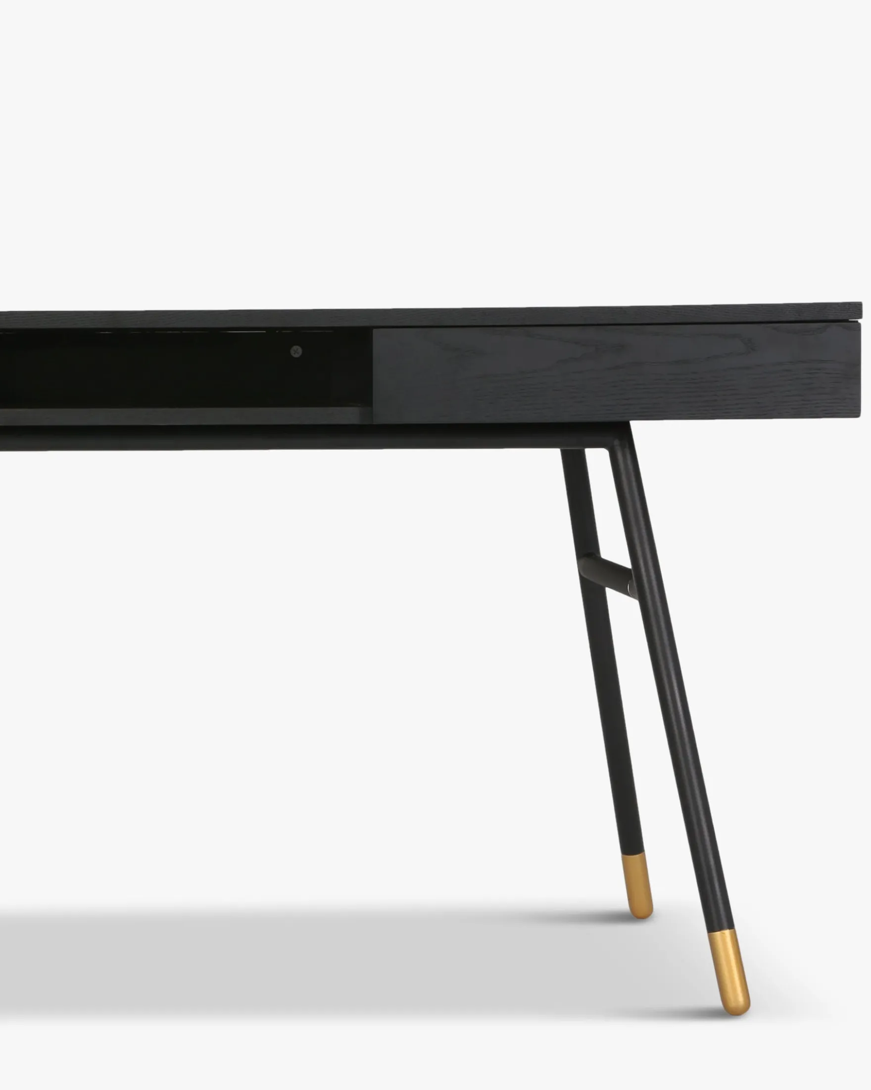 Bureau, Bois de frêne, métal noir & doré, L160 Solomon