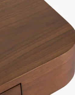 Bureau, Bois noyer & métal doré, L140 Vinyle