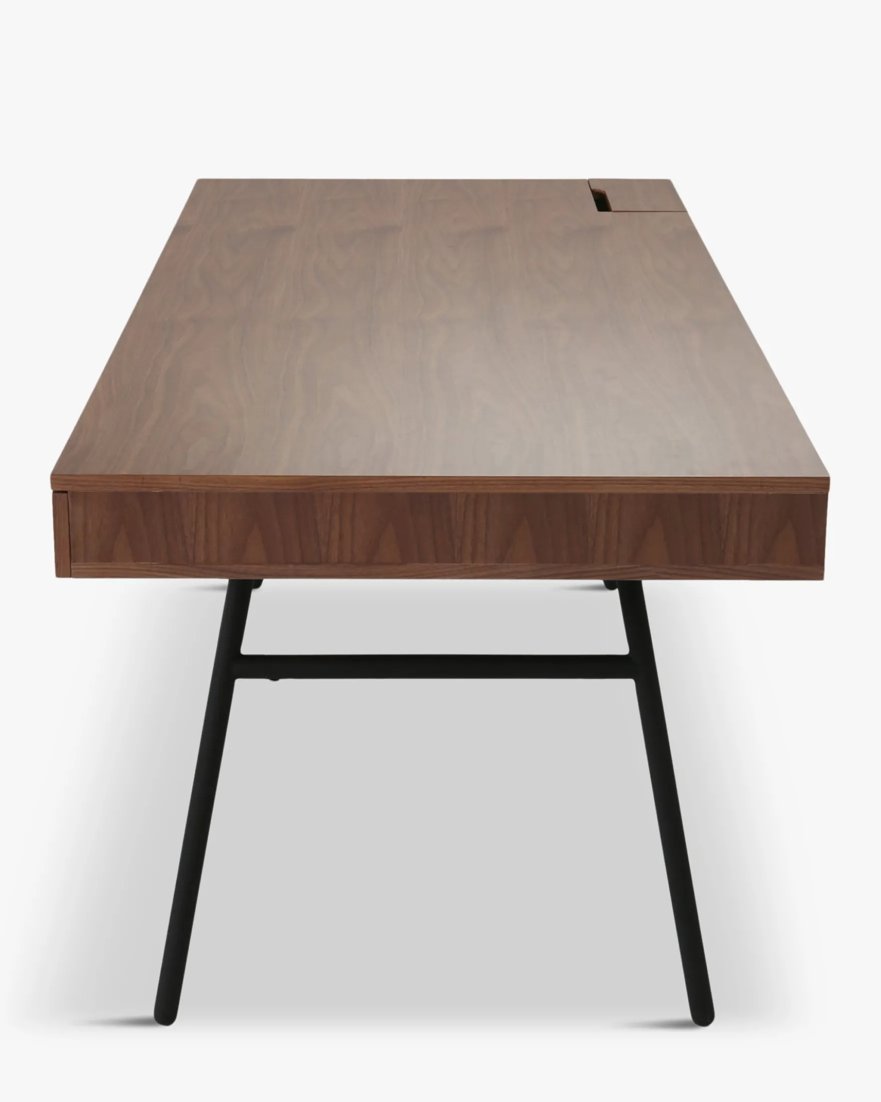 Bureau, Bois noyer & métal noir, L160 Solomon
