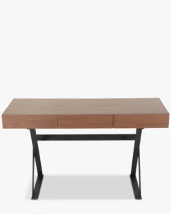Bureau, Bois noyer & métal noir, L140 Tuxedo