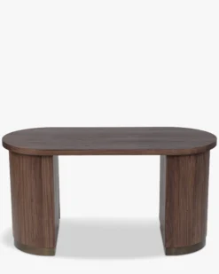 Bureau, Bois teinté noyer & Bronze, L145 Karola
