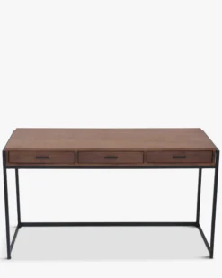 Bureau ou console, Bois de noyer & métal noir, L140 Bruce