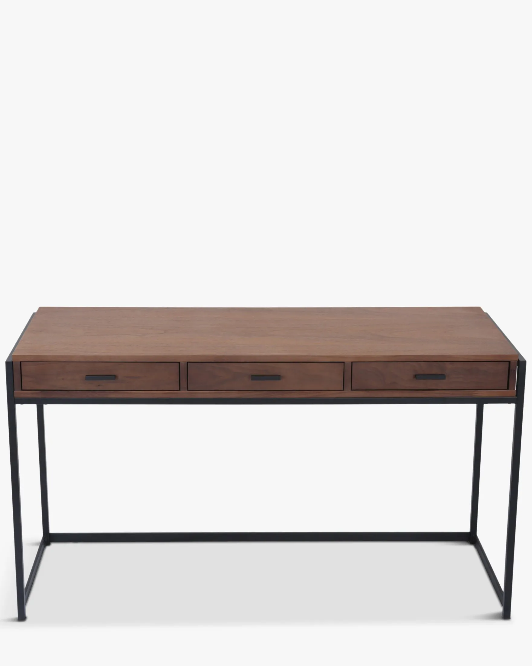 Bureau ou console, Bois de noyer & métal noir, L140 Bruce
