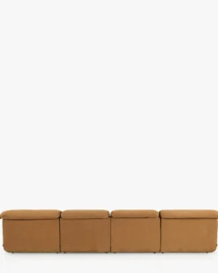Canapé angle double modulable, Marron sienne déperlant Pulp