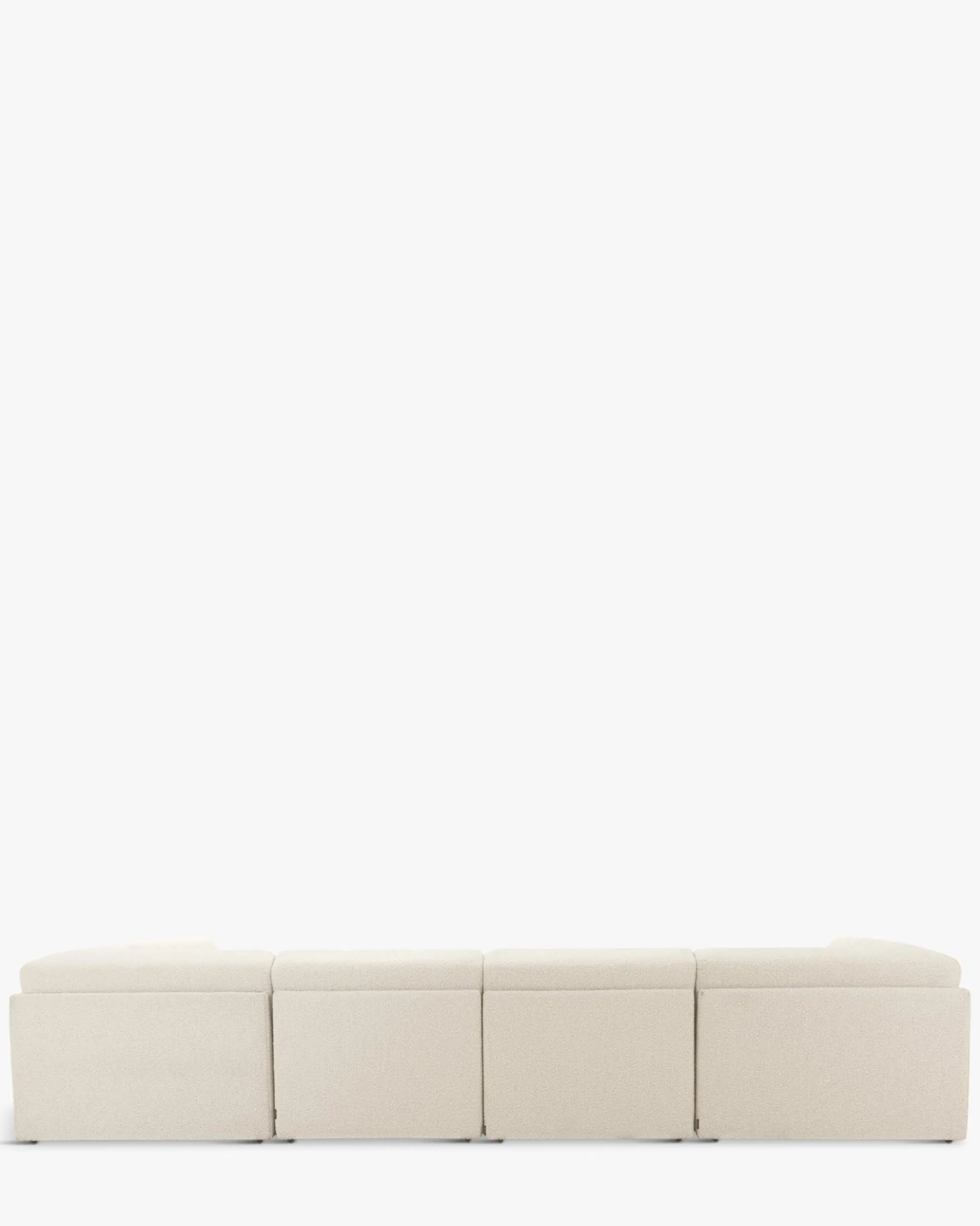 Canapé d'angle double modulable, Blanc avoine bouclé, L382 Paul