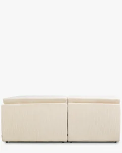Canapé d'angle double modulable, Velours beige pampa anti-tâches, L382 Paul