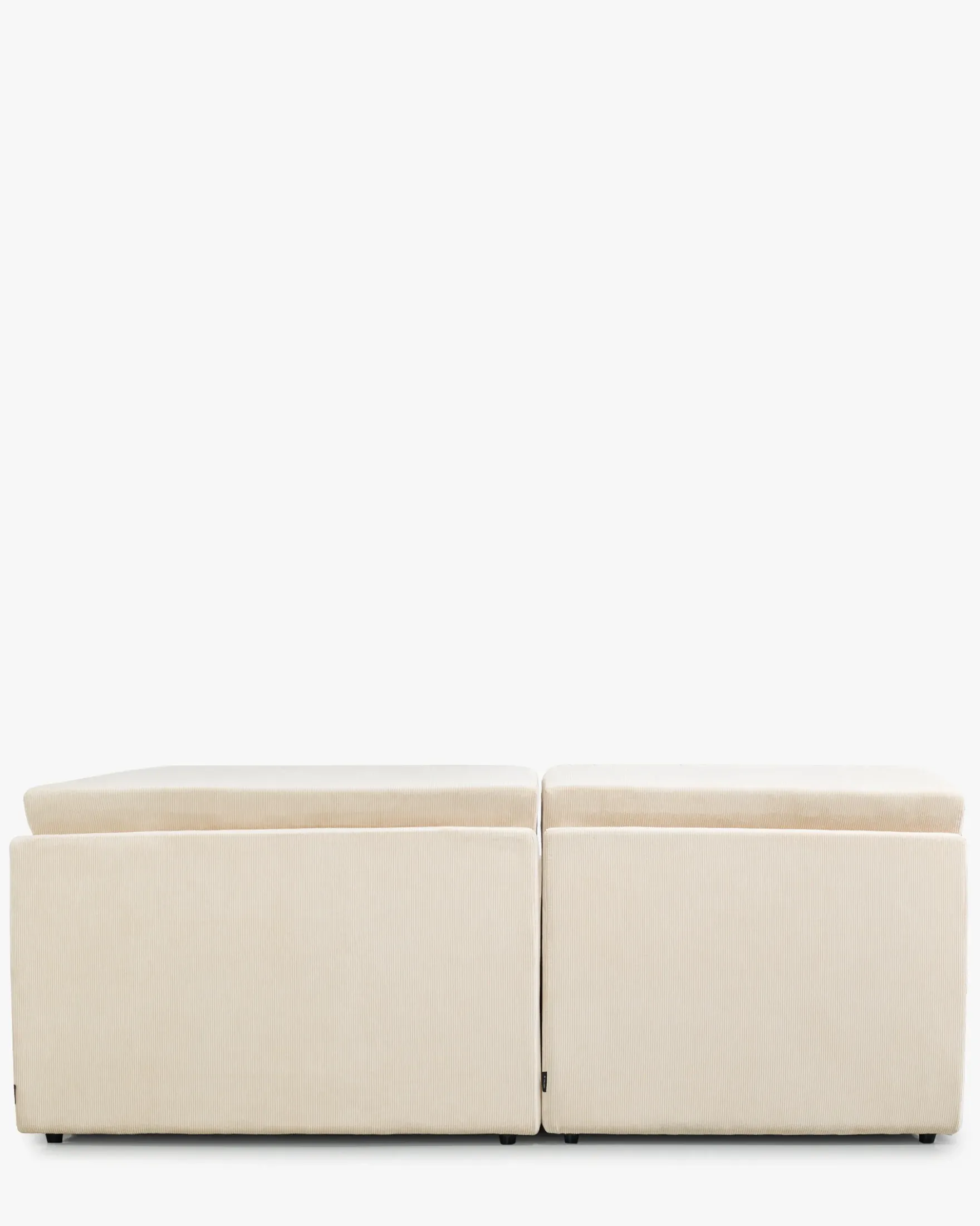 Canapé d'angle double modulable, Velours beige pampa anti-tâches, L382 Paul