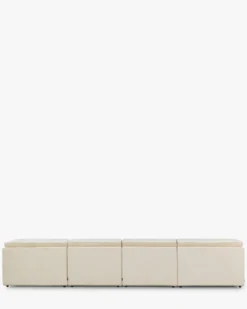 Canapé d'angle double modulable, Velours beige pampa anti-tâches, L382 Paul
