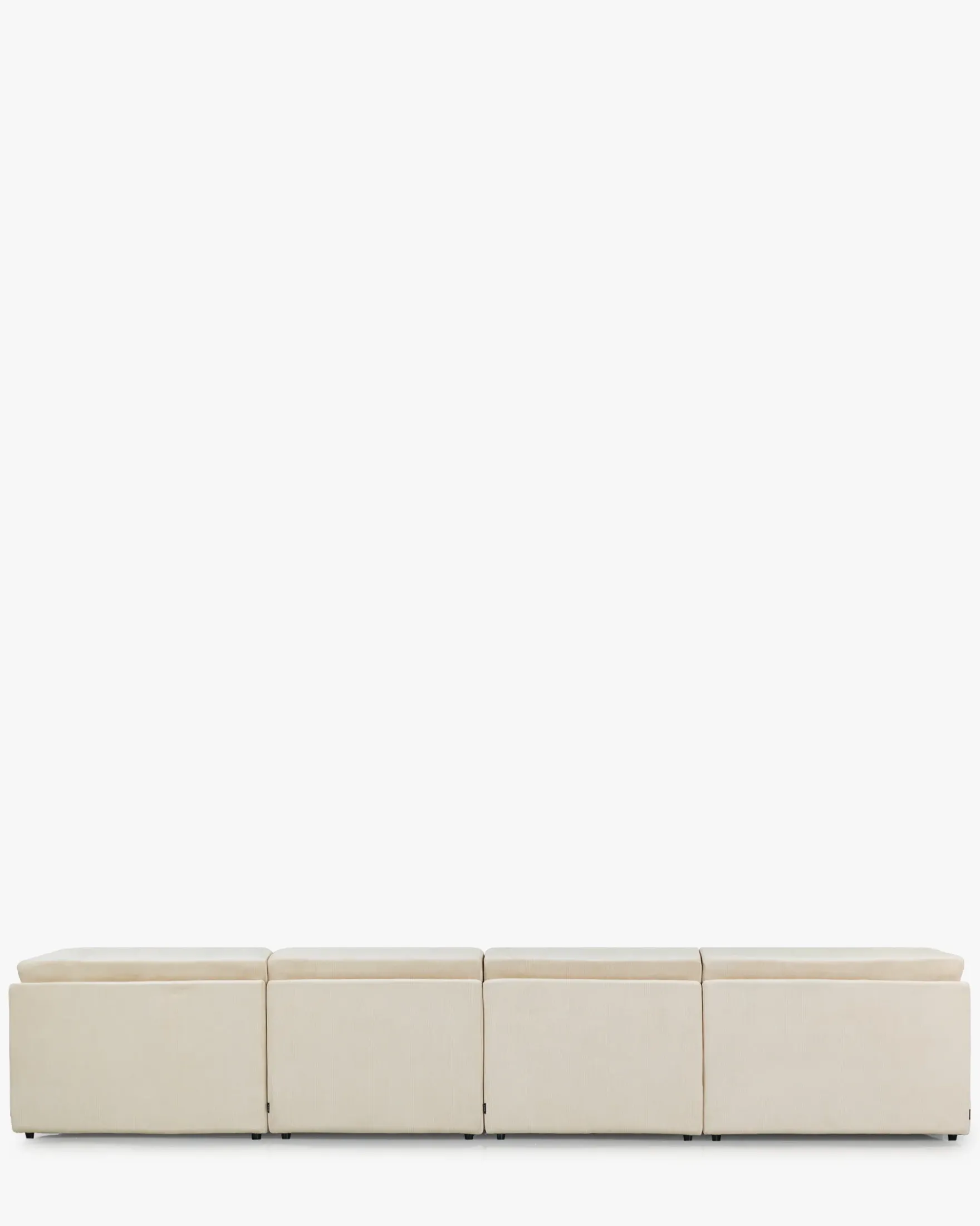 Canapé d'angle double modulable, Velours beige pampa anti-tâches, L382 Paul