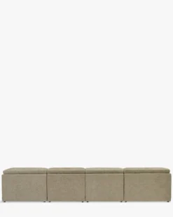 Canapé d'angle double modulable, Tweed taupe, L382 Paul