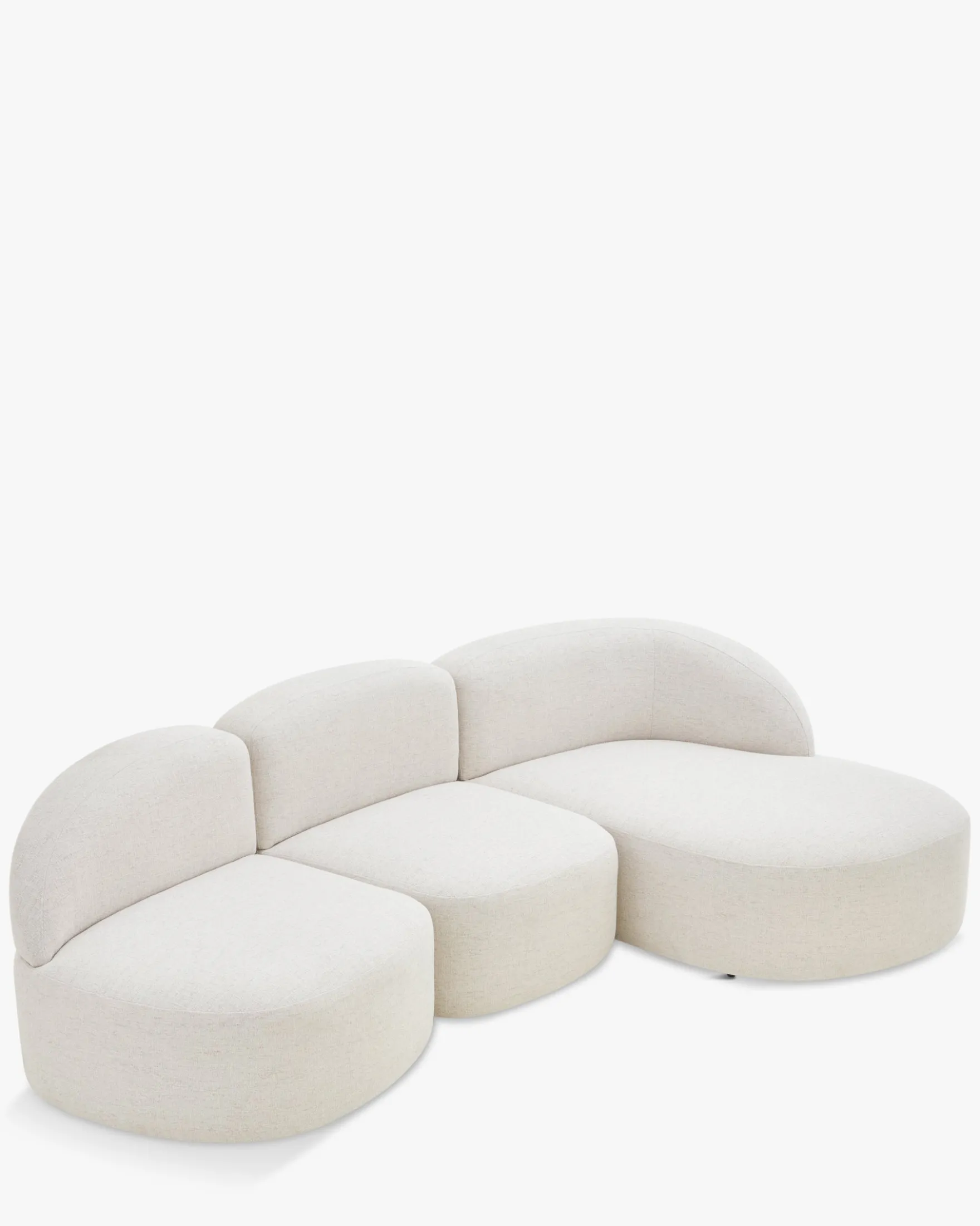 Canapé d'angle droit, Bouclé blanc latte, L264 Todd