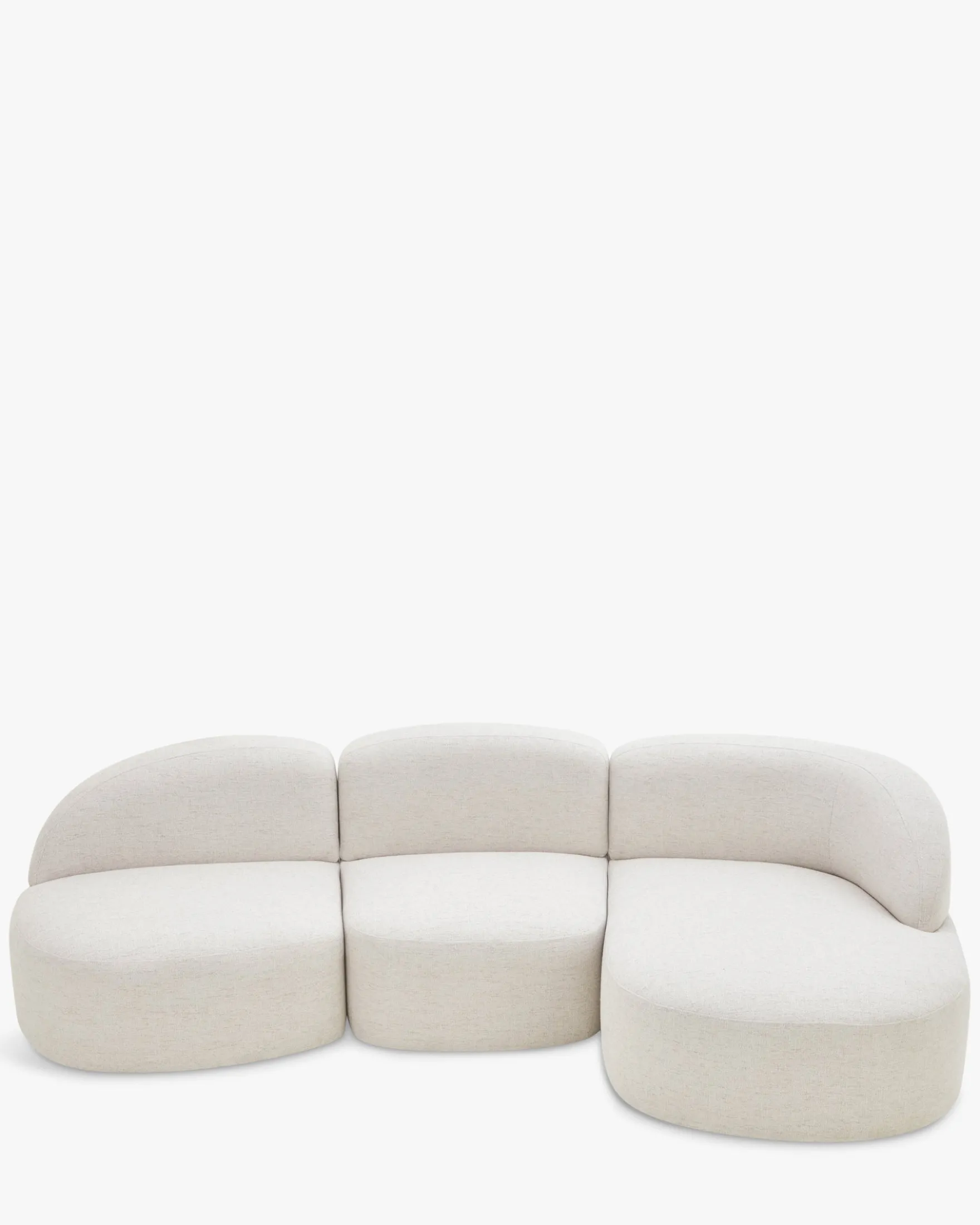 Canapé d'angle droit, Bouclé blanc latte, L264 Todd