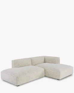 Canapé d'angle droit, Tweed beige moucheté, L260 Auster