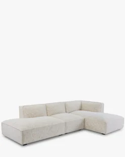 Canapé d'angle droit, Tweed beige moucheté, L300 Auster