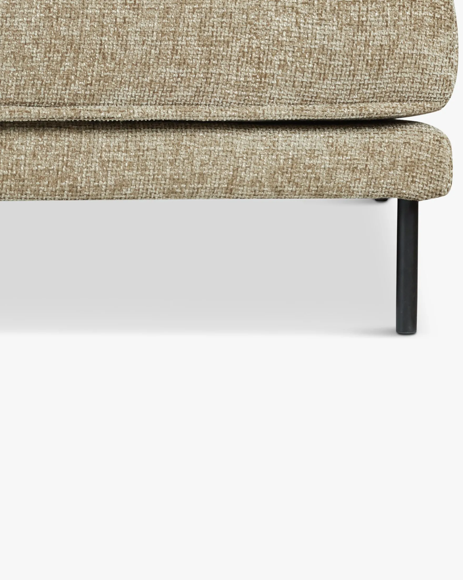 Canapé d'angle droit, Tweed taupe & métal noir, L286 Ethan