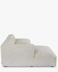 Canapé d'angle gauche, Tweed beige moucheté, L260 Auster