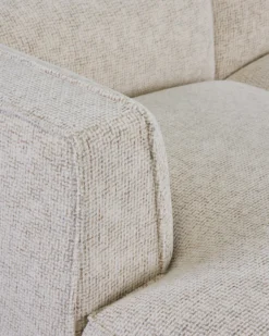 Canapé d'angle gauche, Tweed beige moucheté, L260 Auster