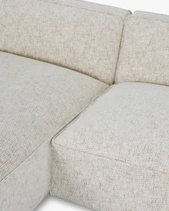 Canapé d'angle gauche, Tweed beige moucheté, L260 Auster