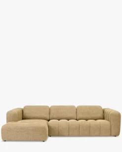 Canapé d'angle gauche, Tweed jaune miami, L307 Birdy