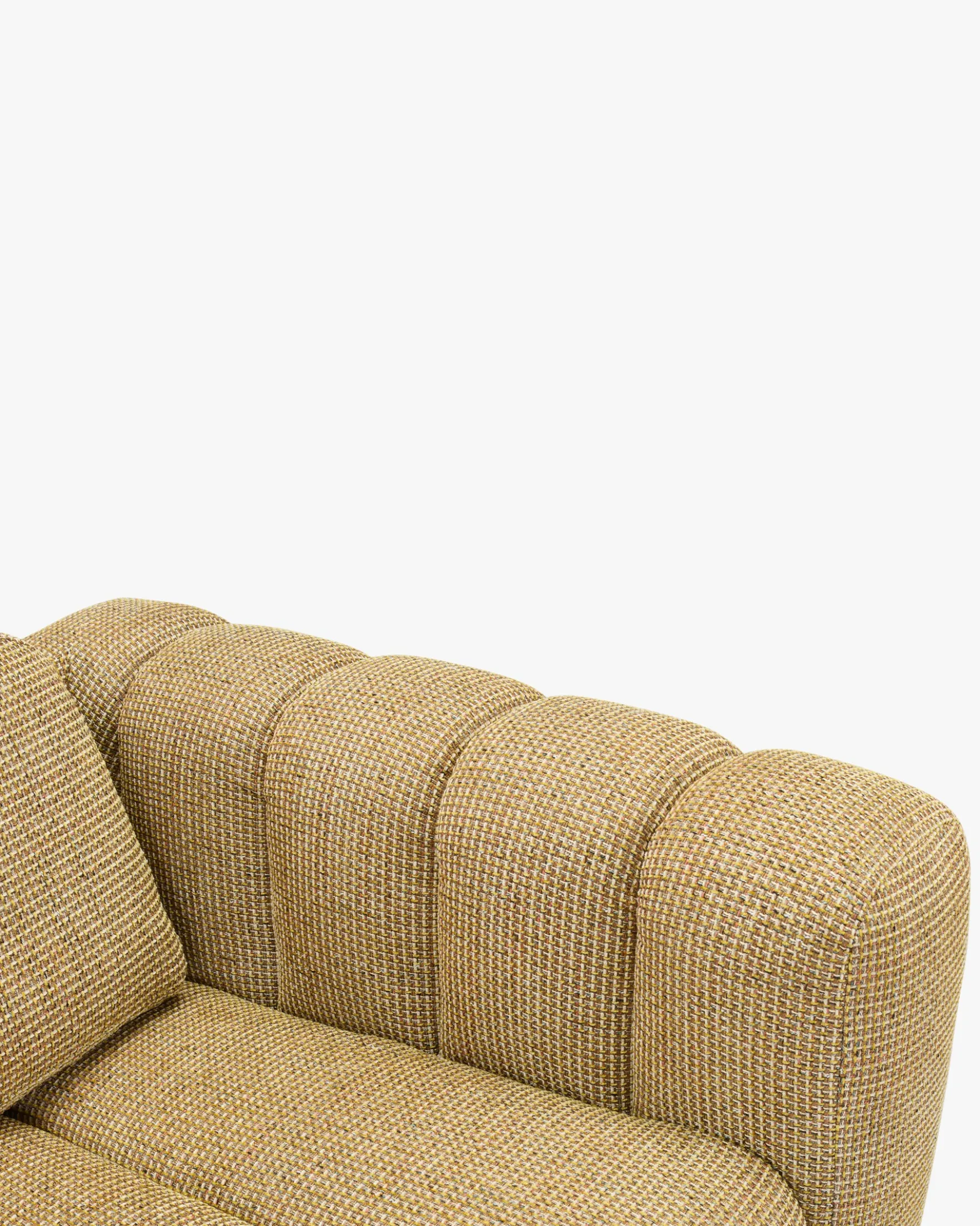 Canapé d'angle gauche, Tweed jaune miami, L307 Birdy