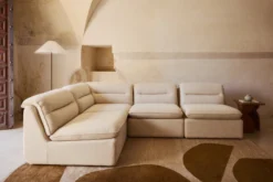 Canapé d'angle modulable, Beige sahara Pulp