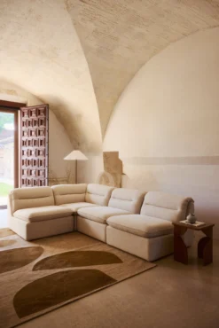 Canapé d'angle modulable, Beige sahara Pulp