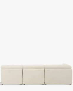 Canapé d'angle modulable, Blanc avoine bouclé, L276 Paul
