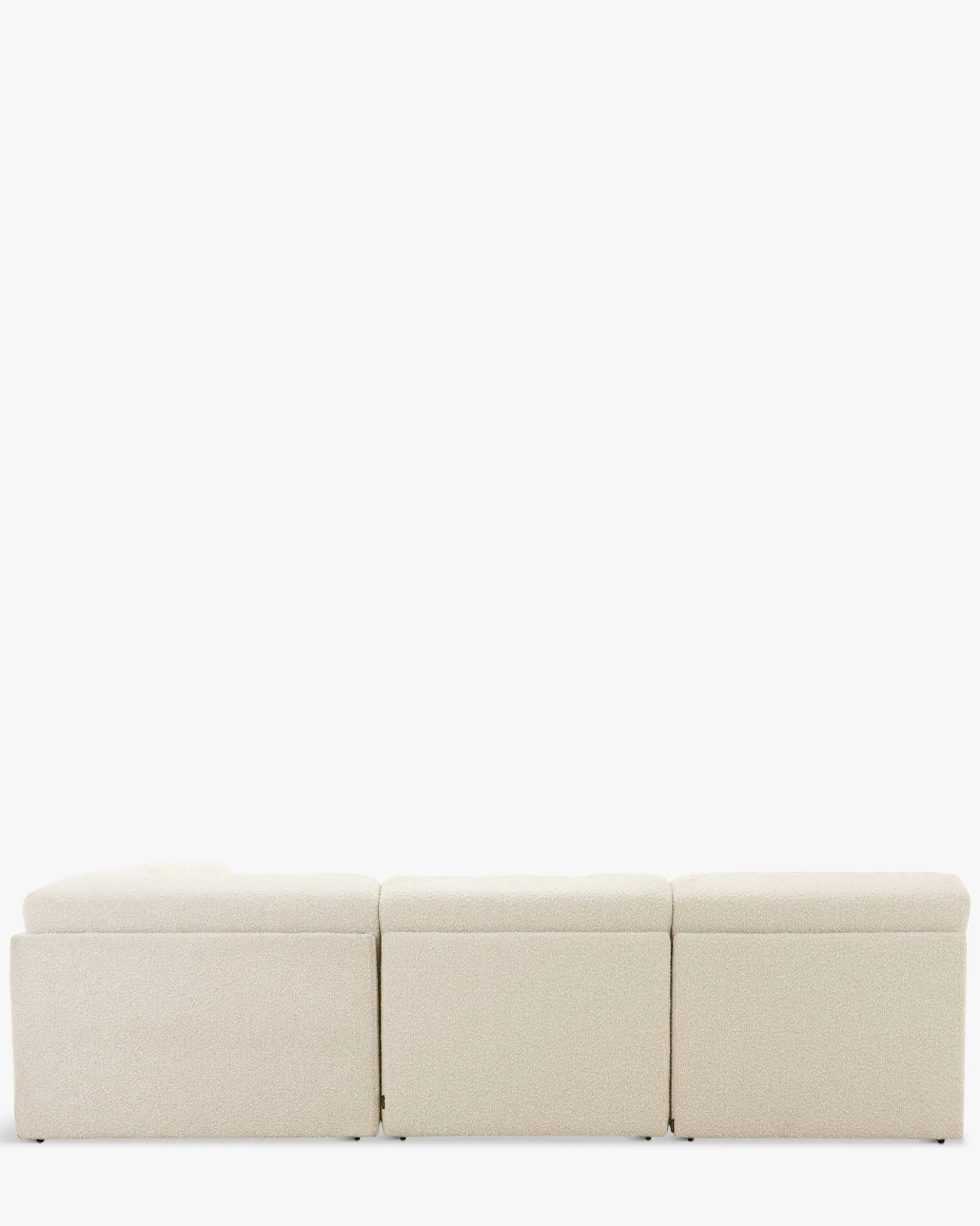 Canapé d'angle modulable, Blanc avoine bouclé, L276 Paul