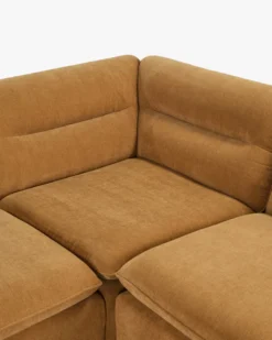 Canapé d'angle modulable, Marron sienne déperlant Pulp