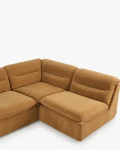 Canapé d'angle modulable, Marron sienne déperlant Pulp