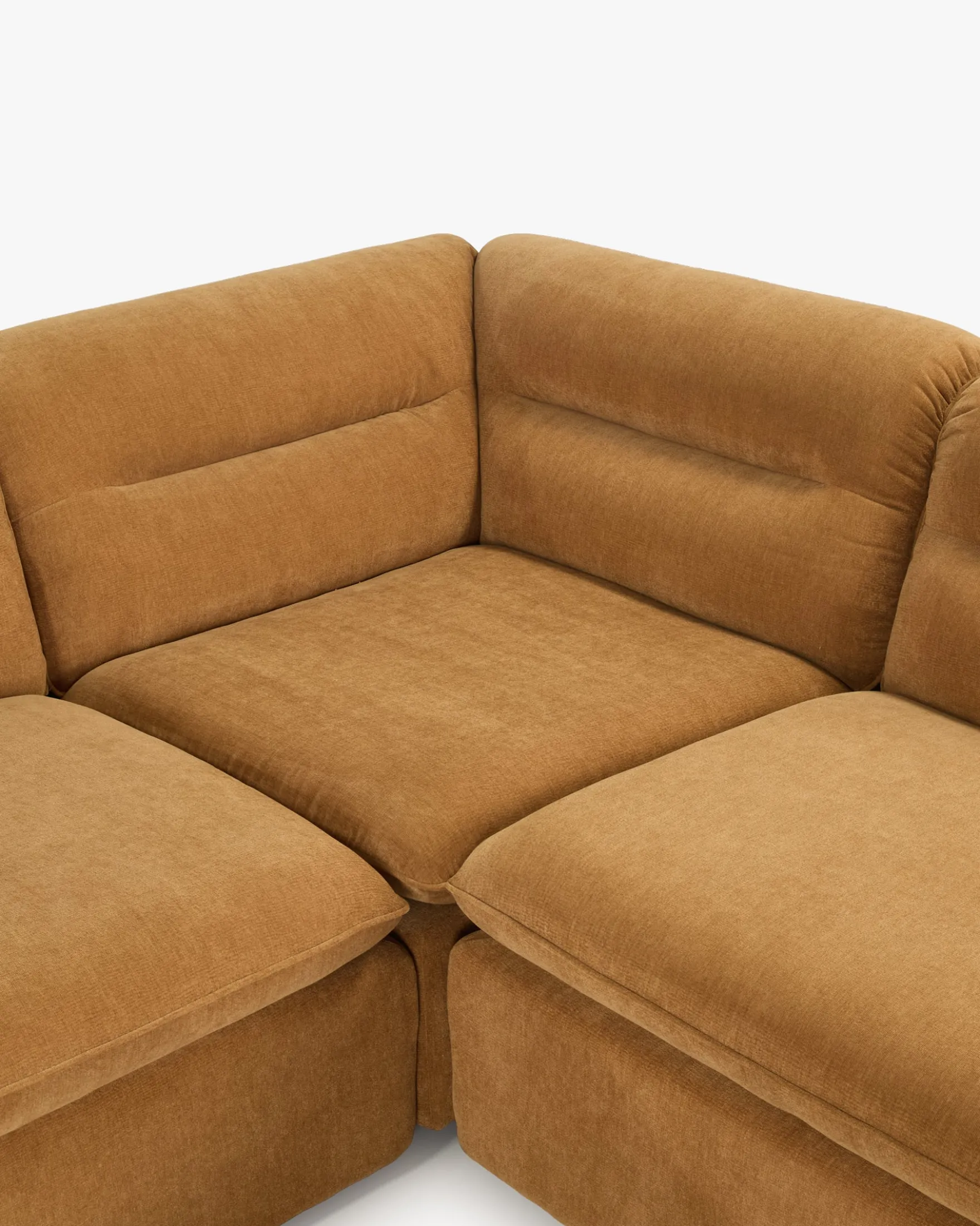 Canapé d'angle modulable, Marron sienne déperlant Pulp