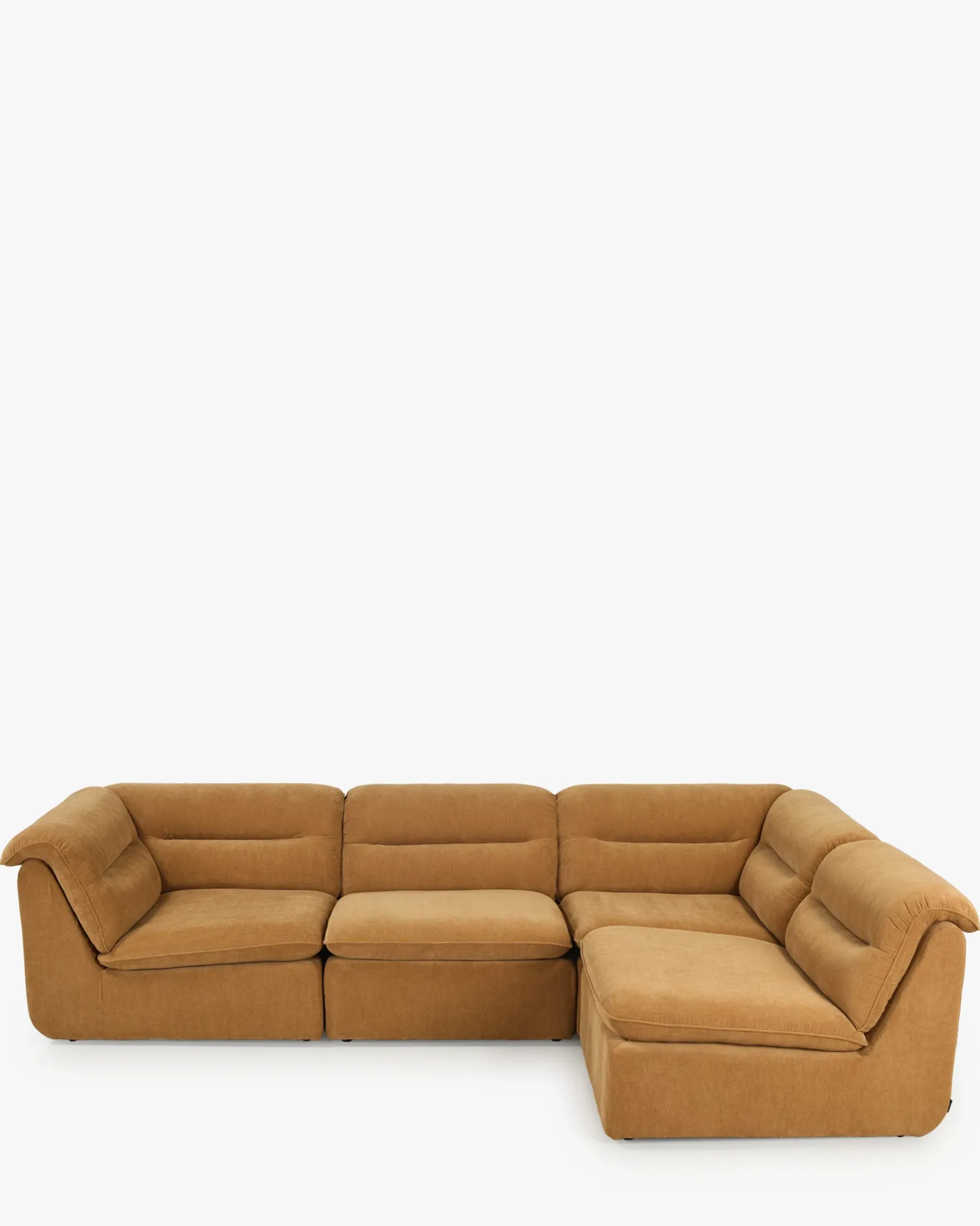 Canapé d'angle modulable, Marron sienne déperlant Pulp