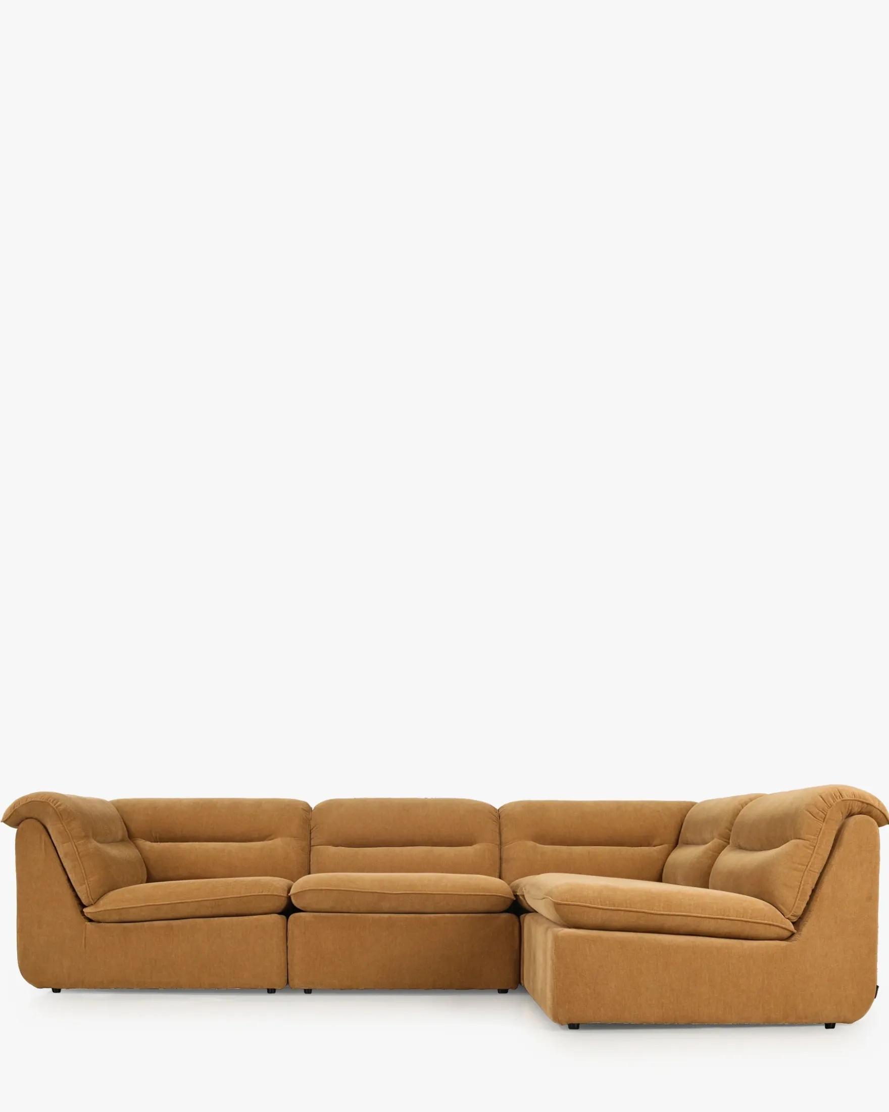 Canapé d'angle modulable, Marron sienne déperlant Pulp
