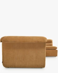 Canapé d'angle modulable, Marron sienne déperlant Pulp