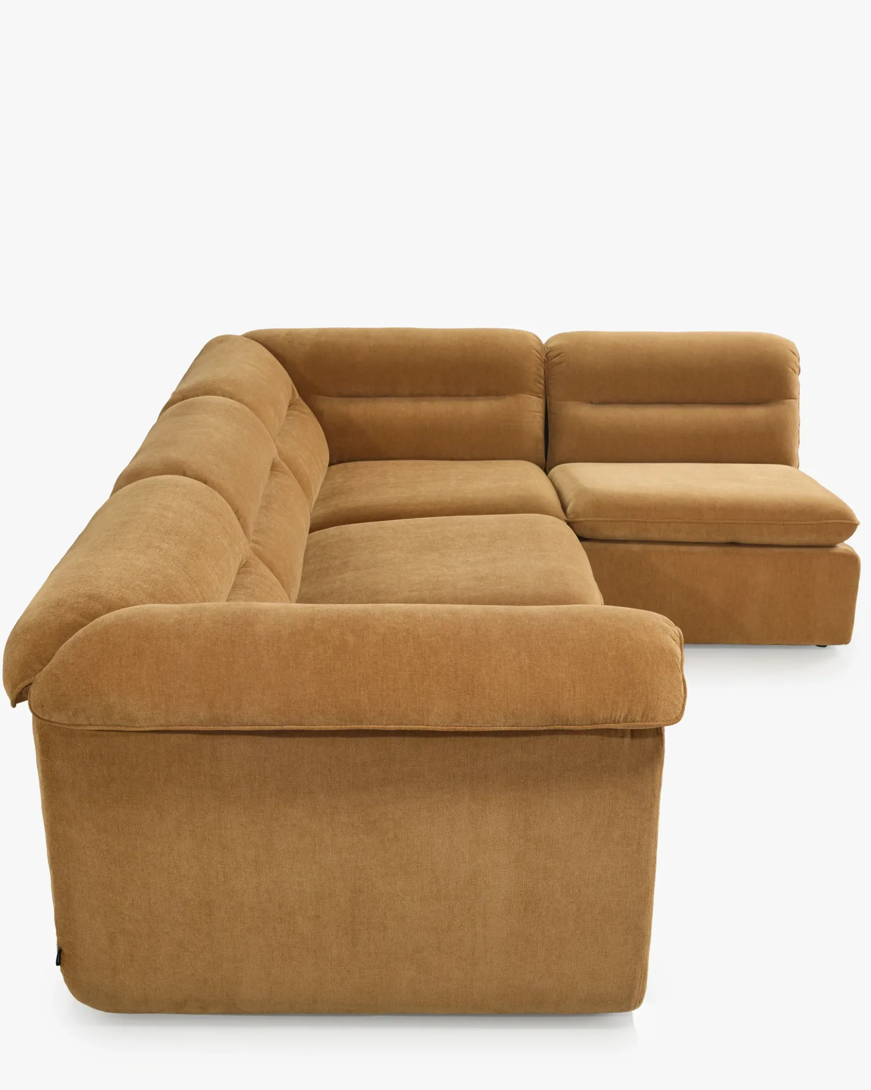Canapé d'angle modulable, Marron sienne déperlant Pulp