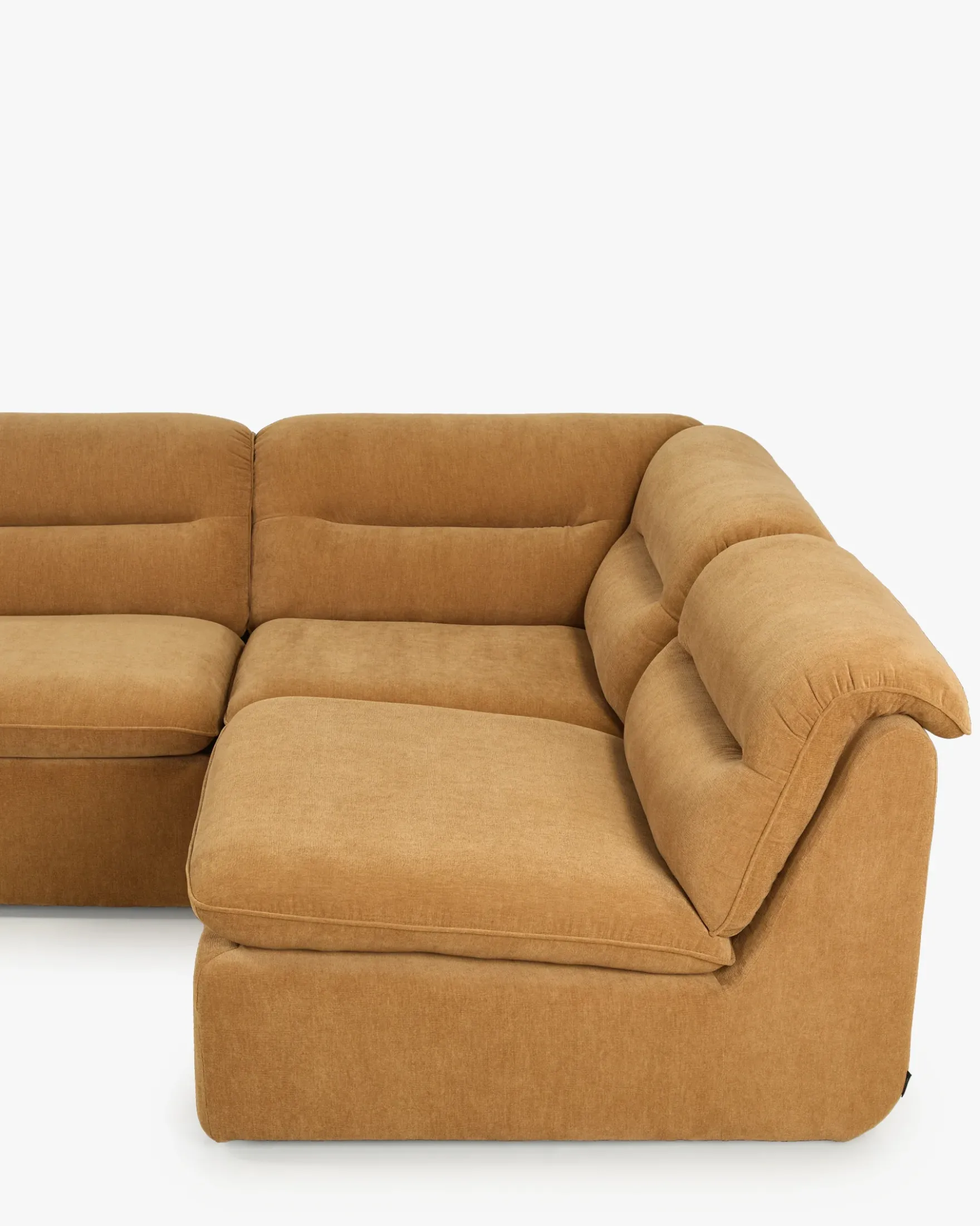 Canapé d'angle modulable, Marron sienne déperlant Pulp
