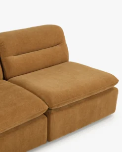 Canapé d'angle modulable, Marron sienne déperlant Pulp
