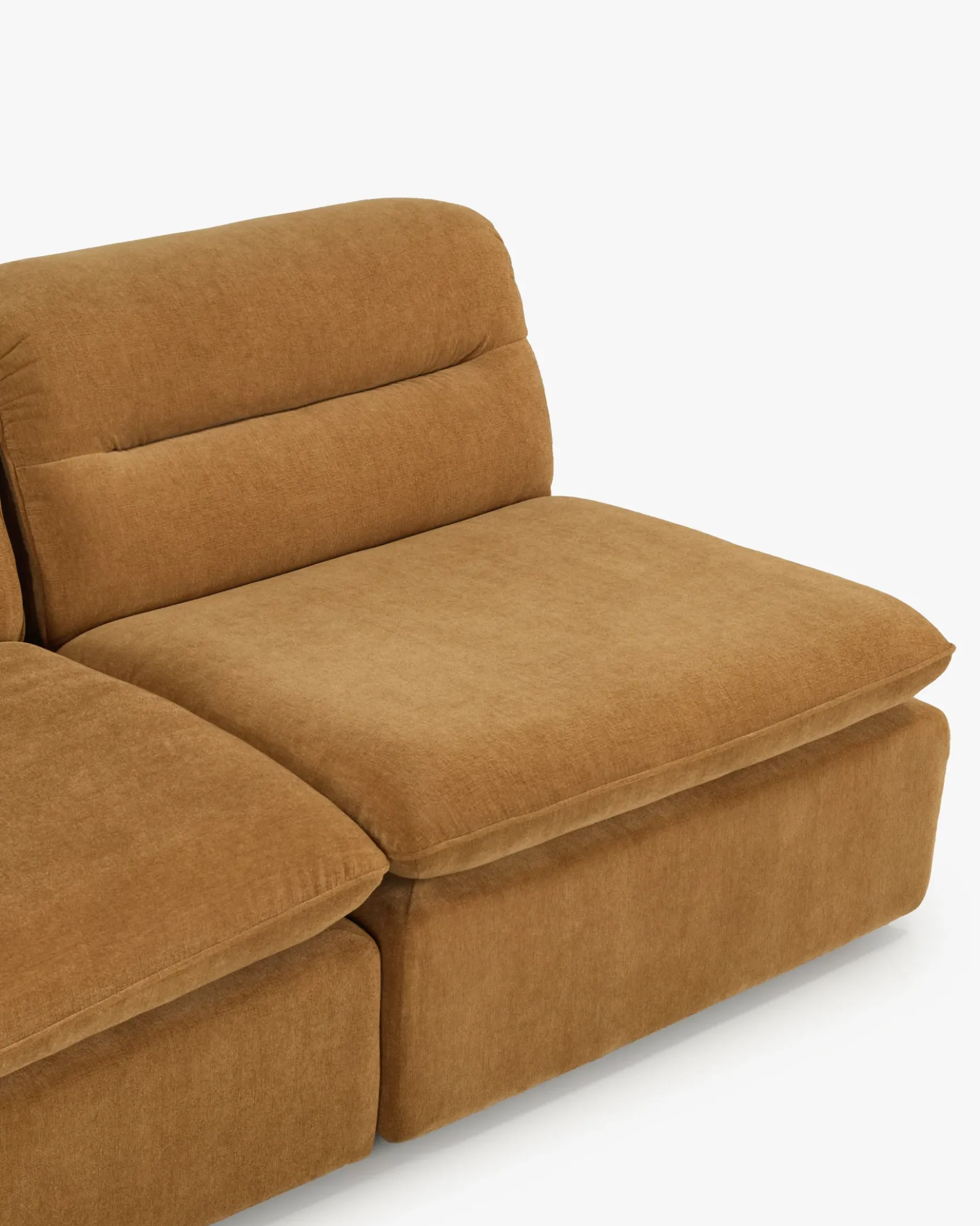 Canapé d'angle modulable, Marron sienne déperlant Pulp