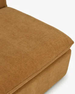 Canapé d'angle modulable, Marron sienne déperlant Pulp