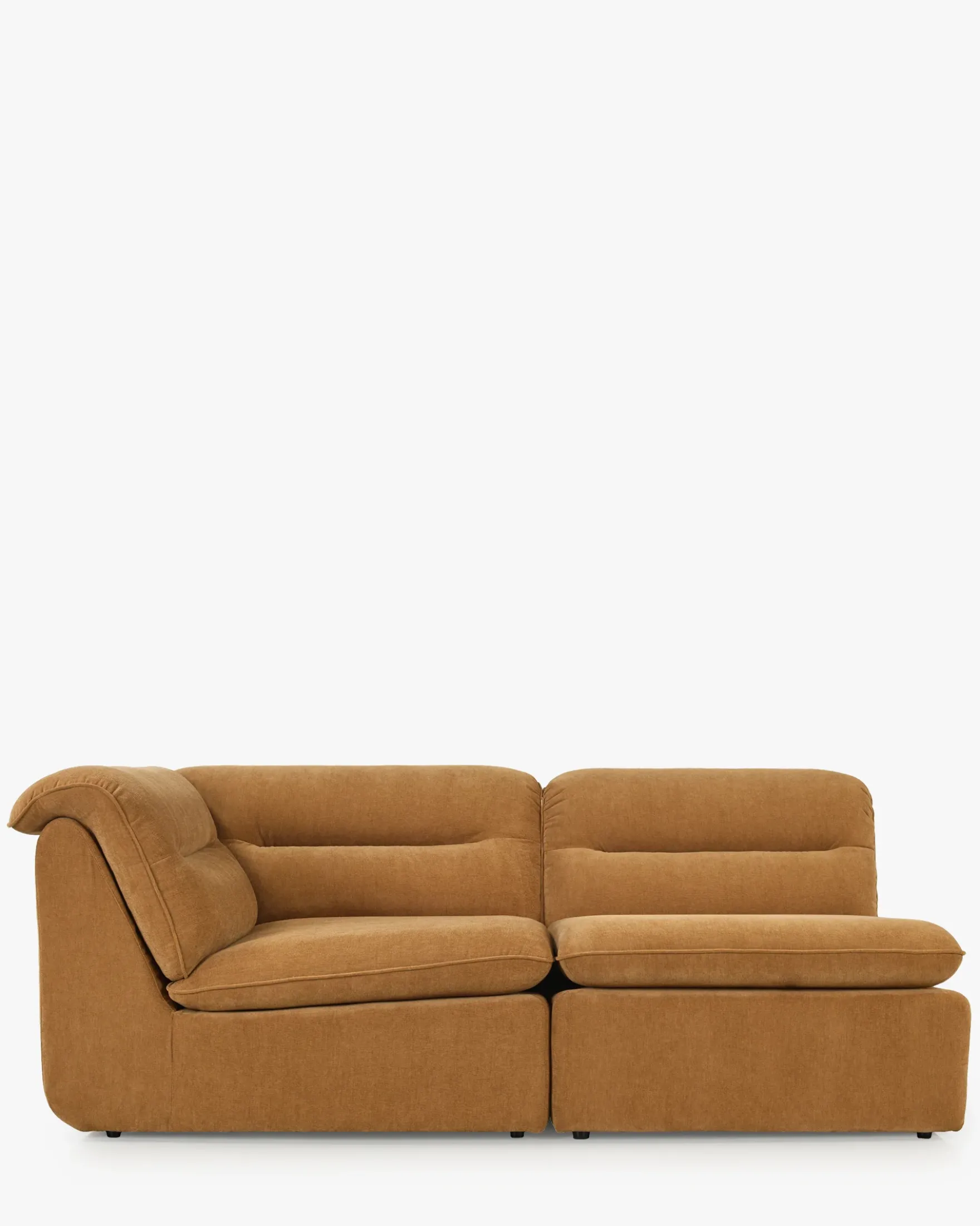 Canapé d'angle modulable, Marron sienne déperlant Pulp